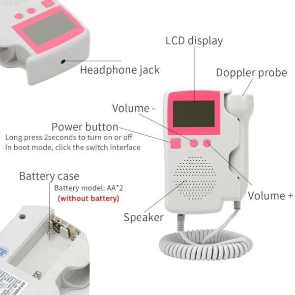 Monitor de Batimentos Cardíacos para Bebês - Doppler Fetal - Imagem 7