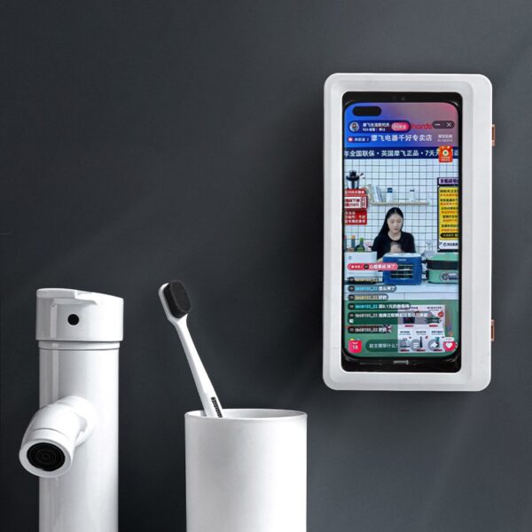 Suporte e protetor de Celular para Banho e Cozinha - Imagem 4