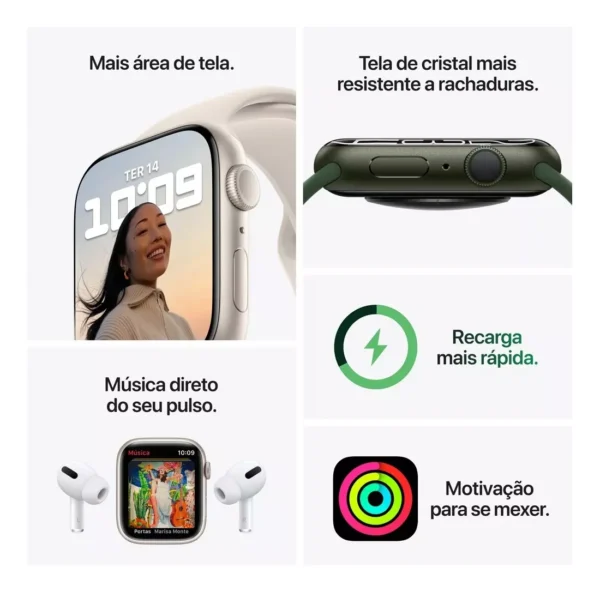Smartwatch W34+ Android Ios 2023 Desenho Da Pulseira Lisa Silicone - Imagem 7